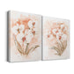 White and Coral Orchid I Premium Gallery Wrapped Canvas - Ready to Hang - Set of 2 - 8 x 12 Each