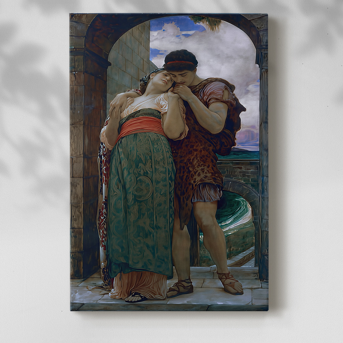Canvas art print of a Romantic composition with figures in formal attire with a soft shadow on a white background.
