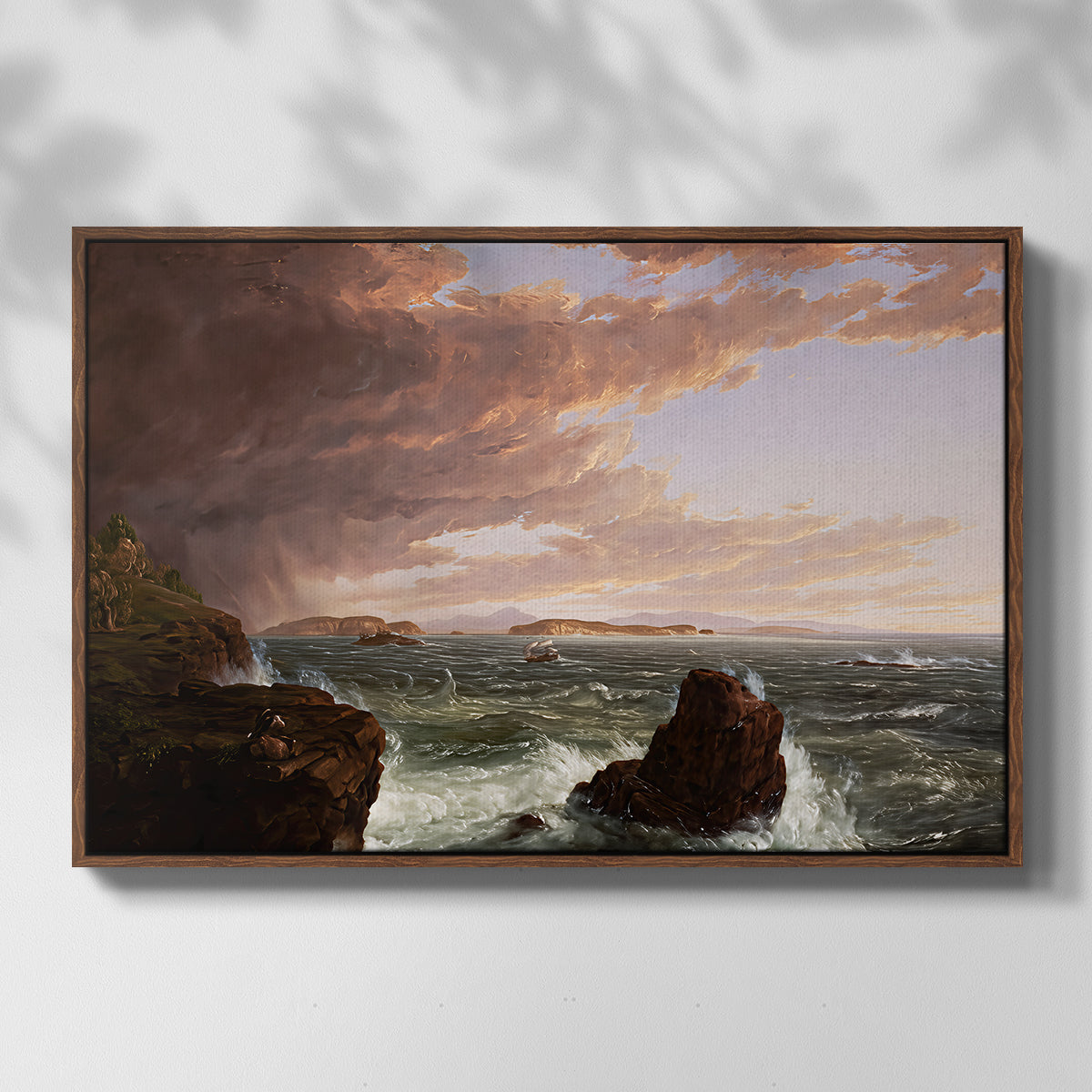 Views Across Frenchman's Bay from Mt. Desert Island, After a Squall, 1845 - Floater Framed Canvas Print