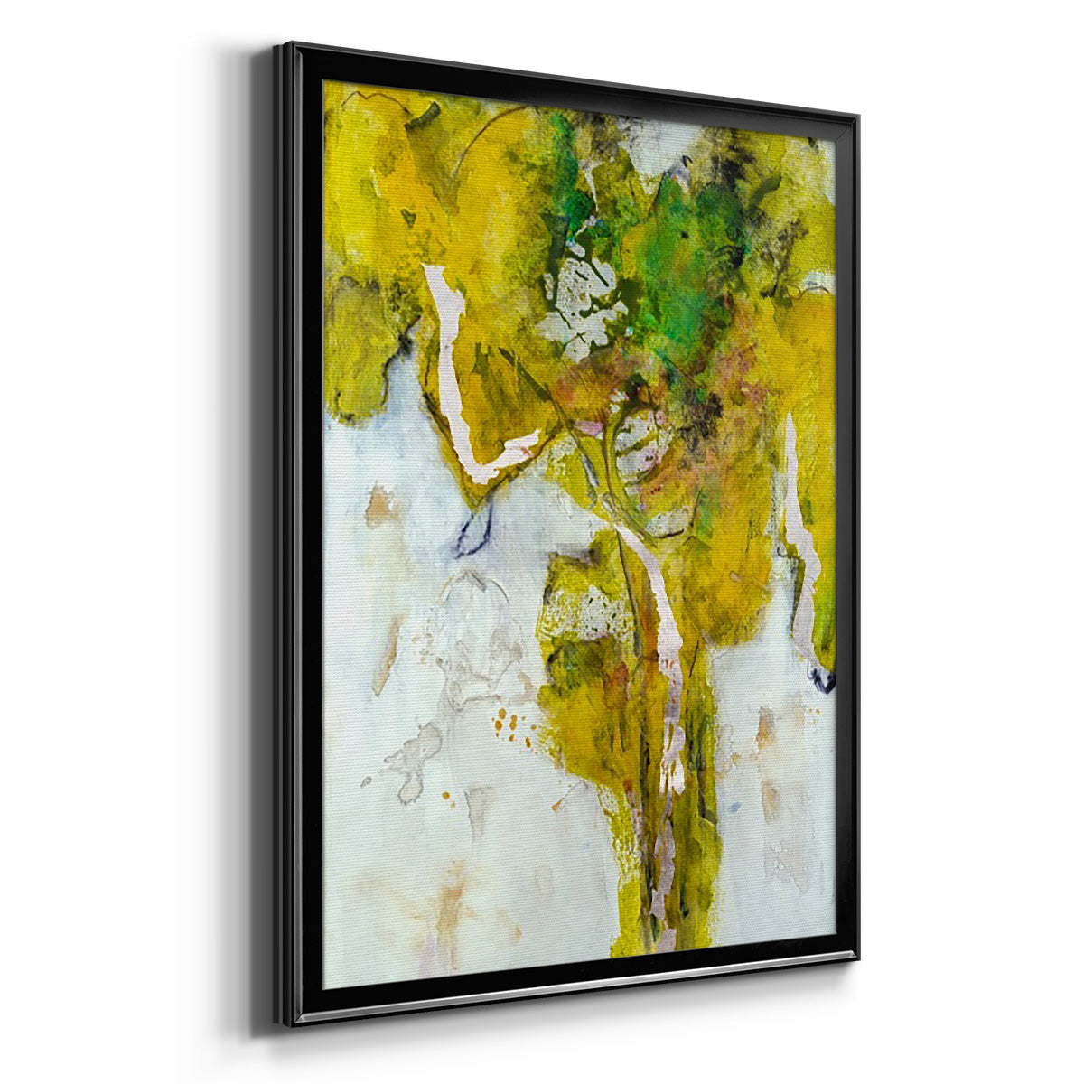 Golden Foliage I - Modern Framed Canvas Print