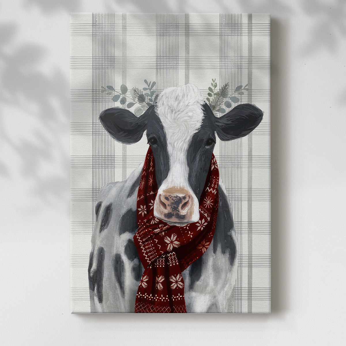 Yuletide Cow I - Gallery Wrapped Canvas