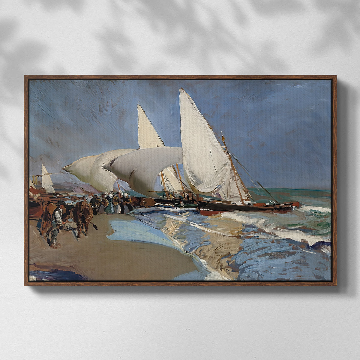 The Beach at Valencia, 1908 - Floater Framed Canvas Print