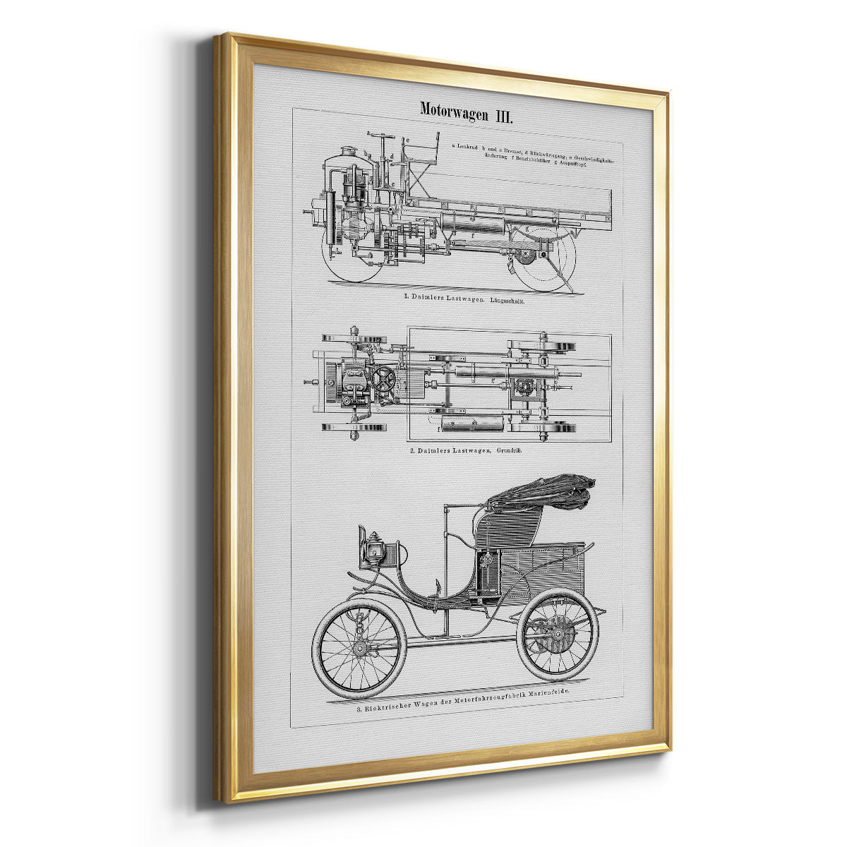 Industrial Motorcar - Modern Framed Canvas Print