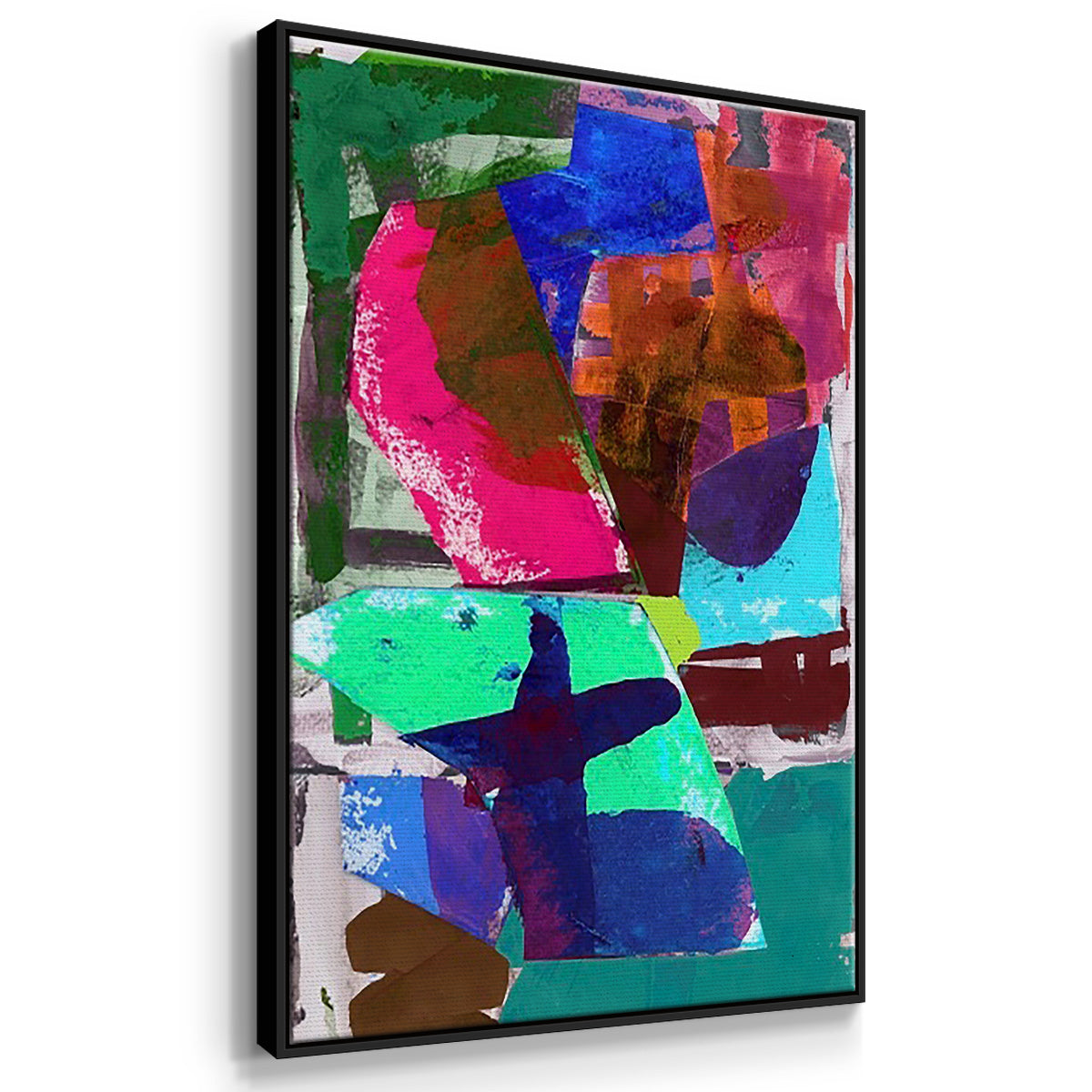 Brights Strokes I - Floater Framed Canvas Set