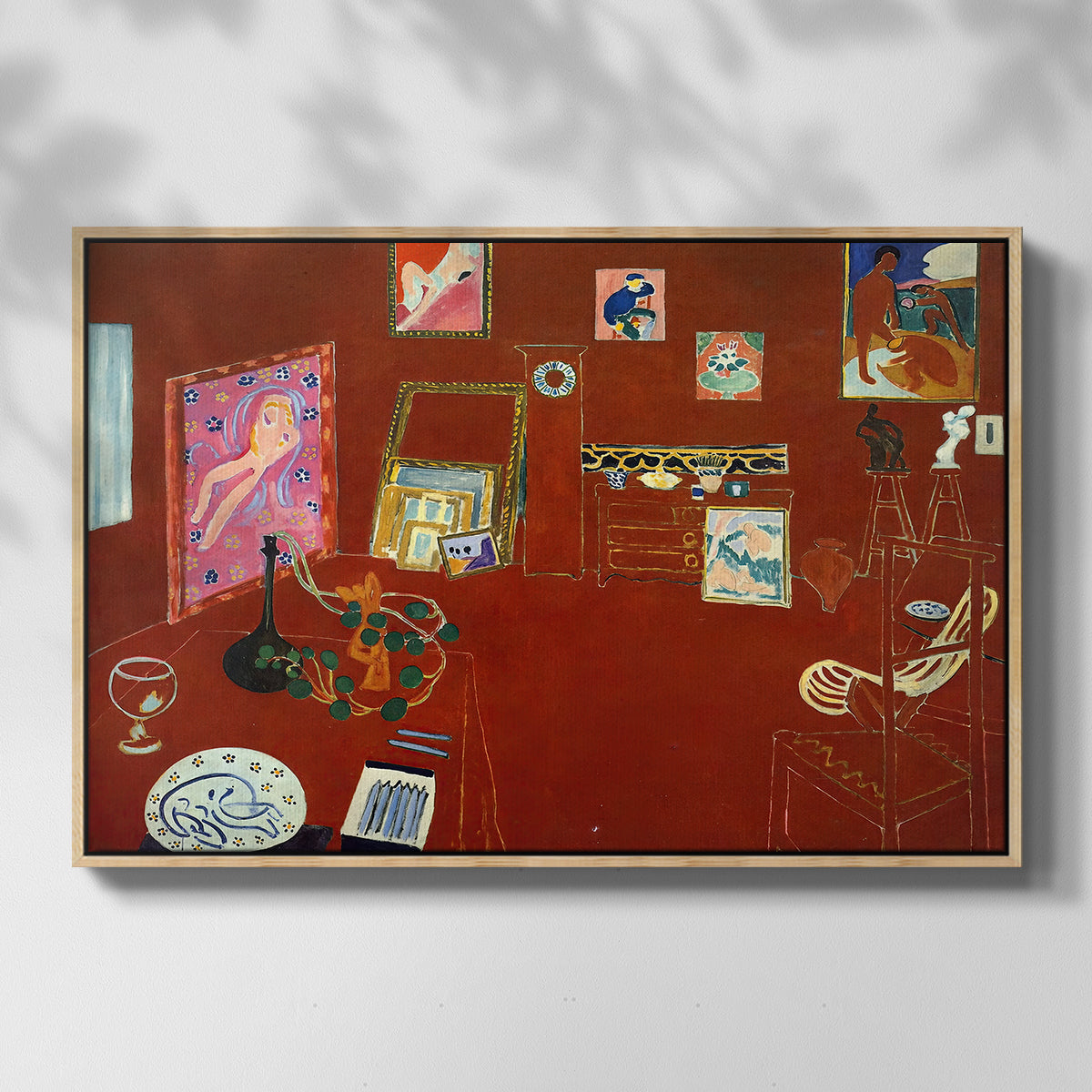 The Red Studio (L'Atelier Rouge), 1911 - Floater Framed Canvas Print