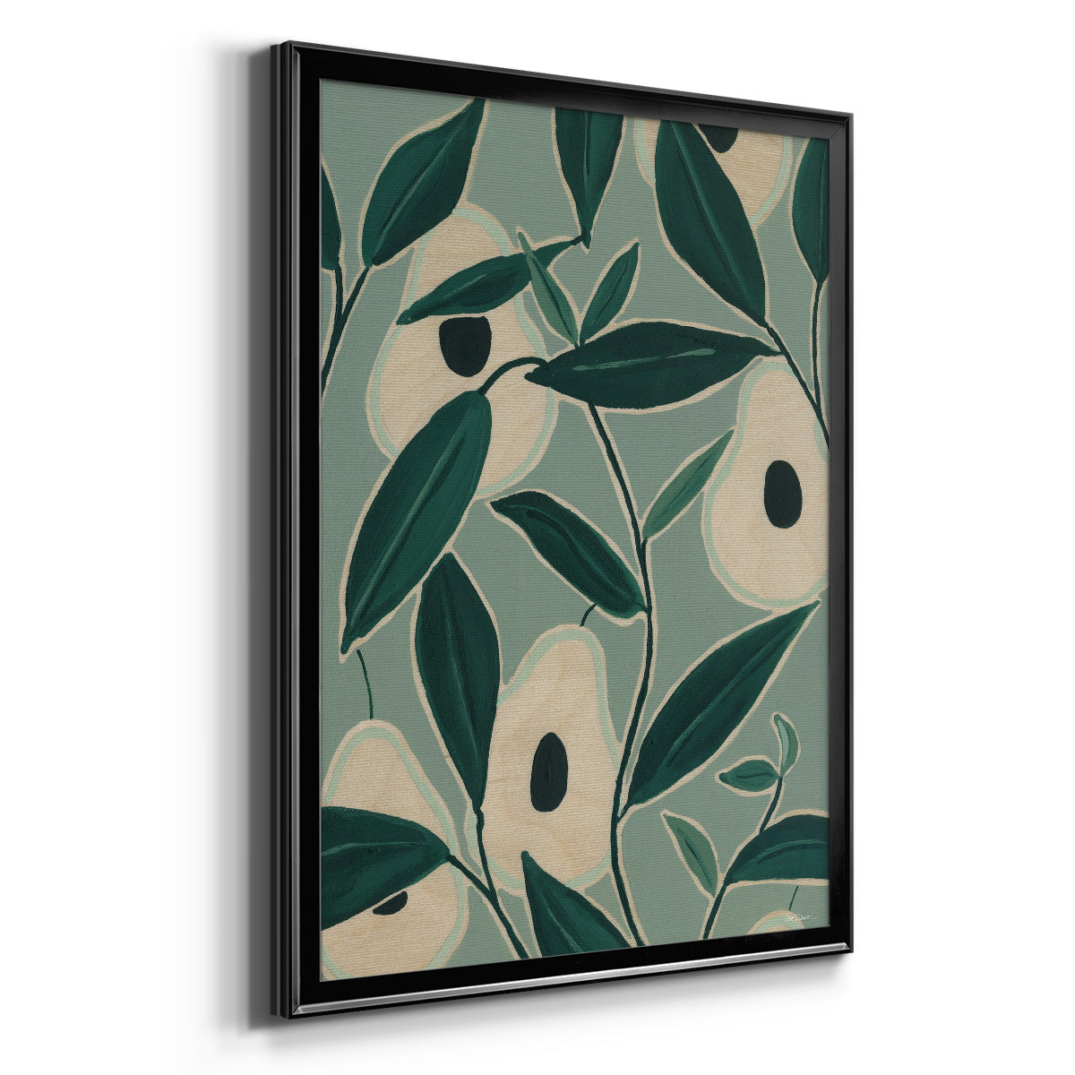 Monochrome Avocados - Modern Framed Canvas Print