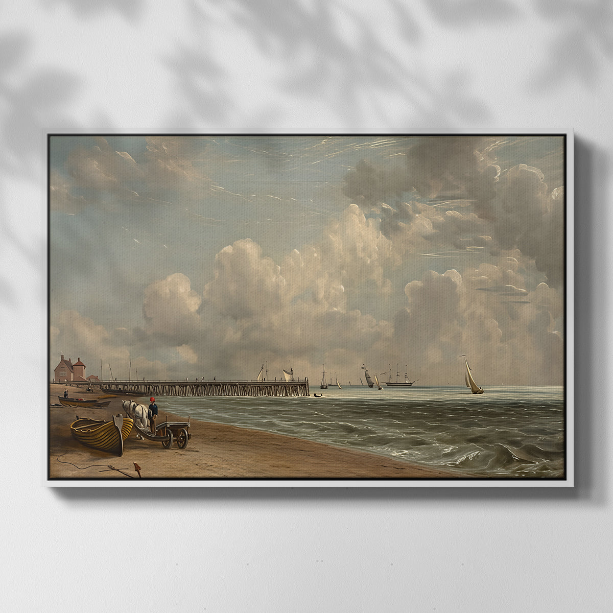 Yarmouth Jetty, 1822 - Floater Framed Canvas Print