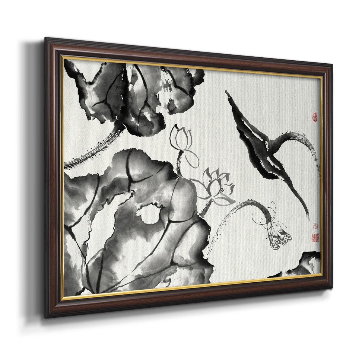 Lotus Study II Premium Framed Canvas- Ready to Hang