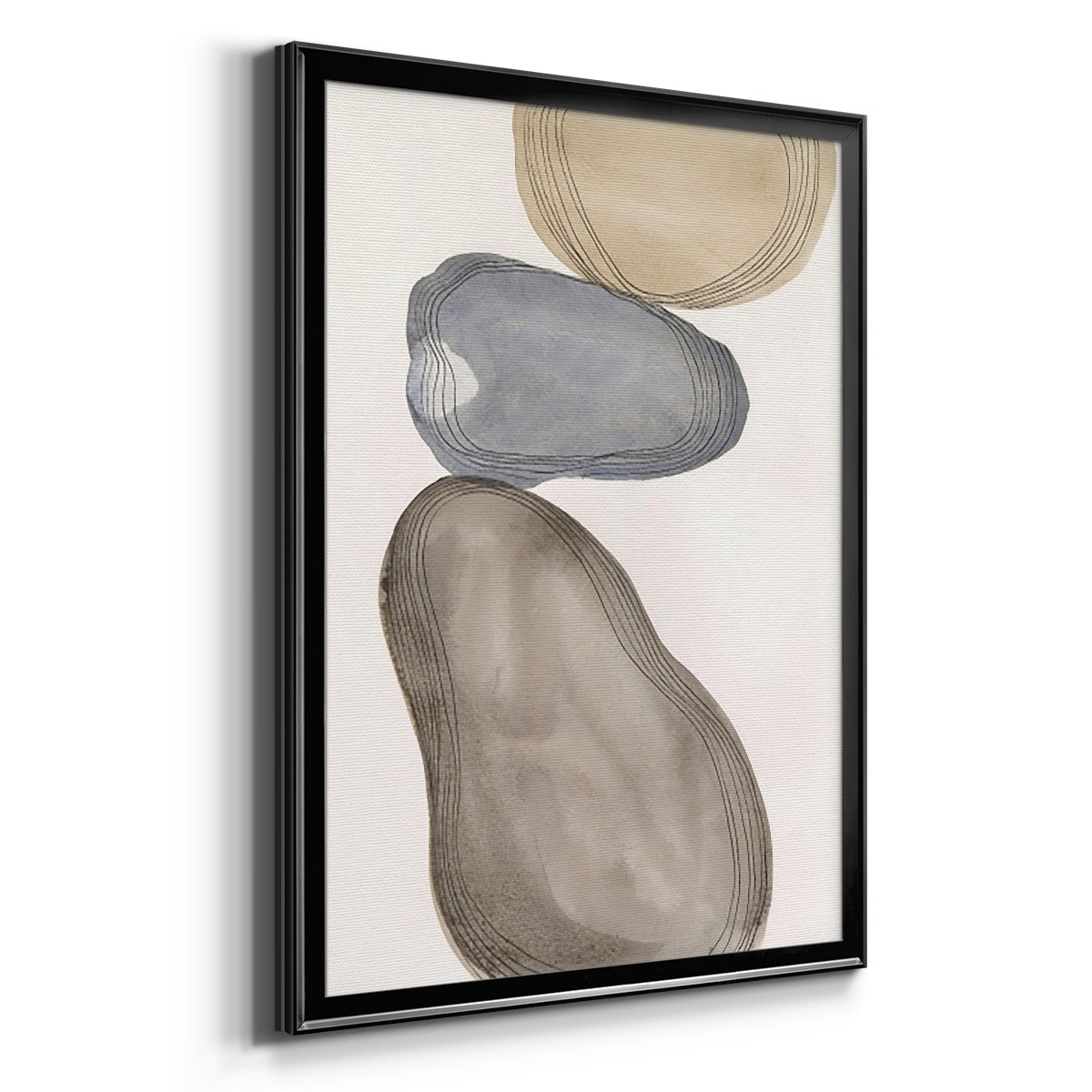 River Rocks Contour II - Modern Framed Canvas Print