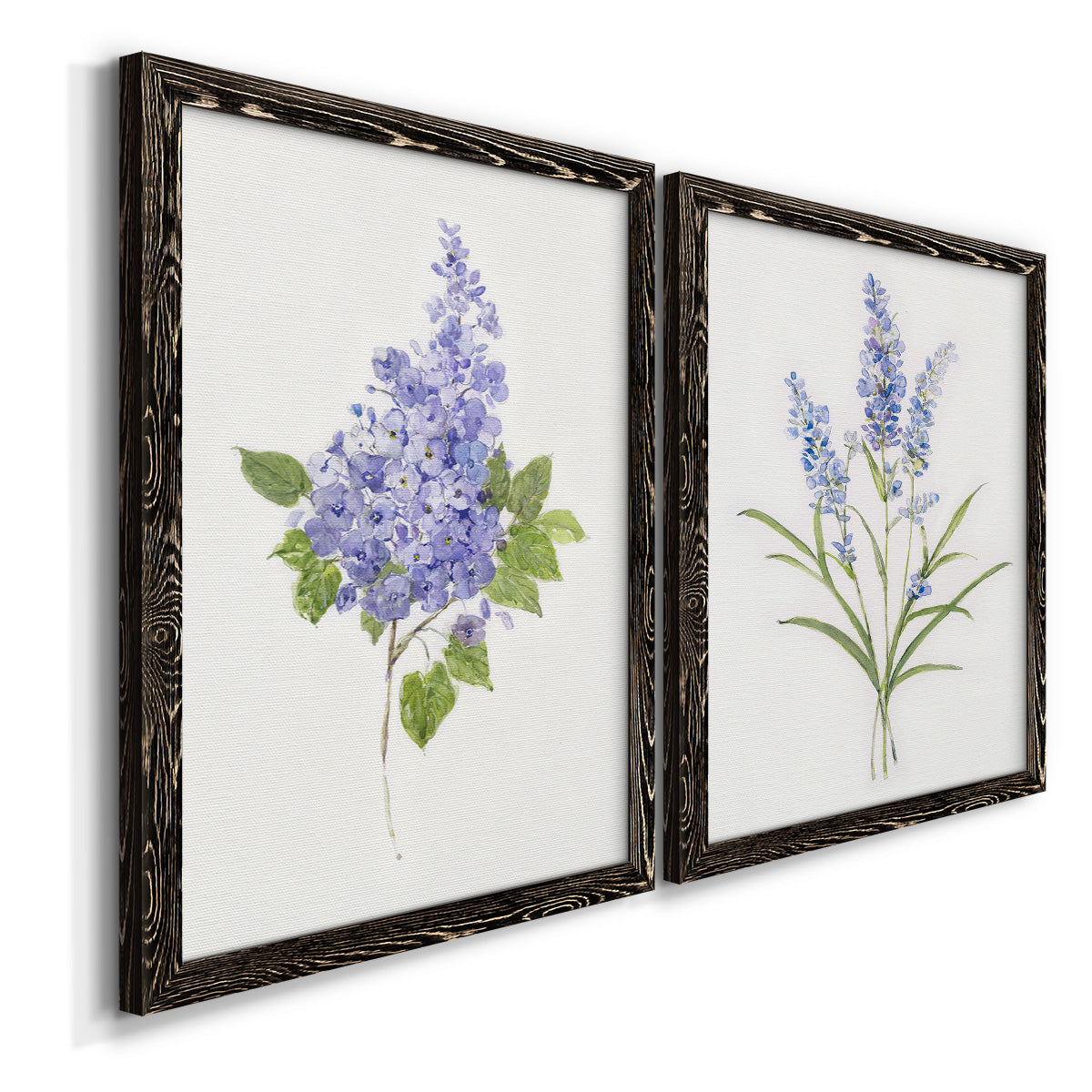 Dainty Botanical Lilac - Premium Framed Canvas 2 Piece Set - Ready to Hang