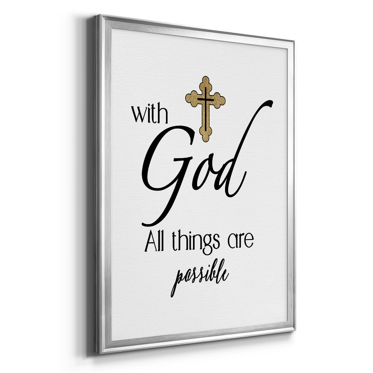 All Things Possible Gold - Modern Framed Canvas Print