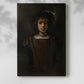 Canvas art print of a gentle figure with calm expression and subtle shading with a soft shadow on a white background.