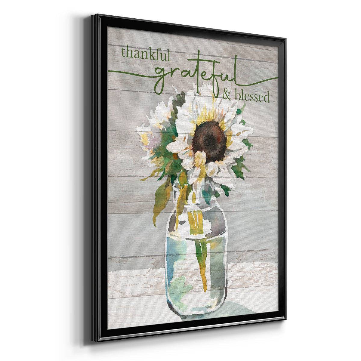 Thankful, Grateful, Blessed - Modern Framed Canvas Print