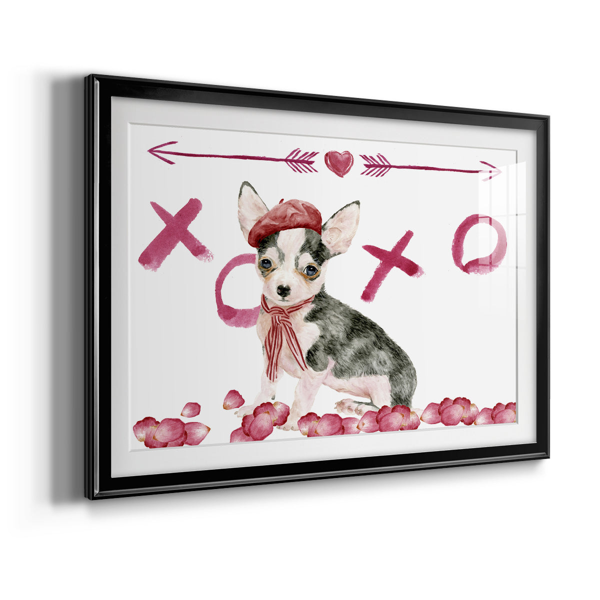 Puppy Valentine Collection A - Modern Framed Art Print