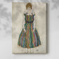 Canvas art print of a figure with elongated form and muted expressive tones with a soft shadow on a white background.
