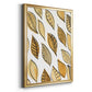 Patterned Leaf Shapes II - Modern Framed Canvas Print