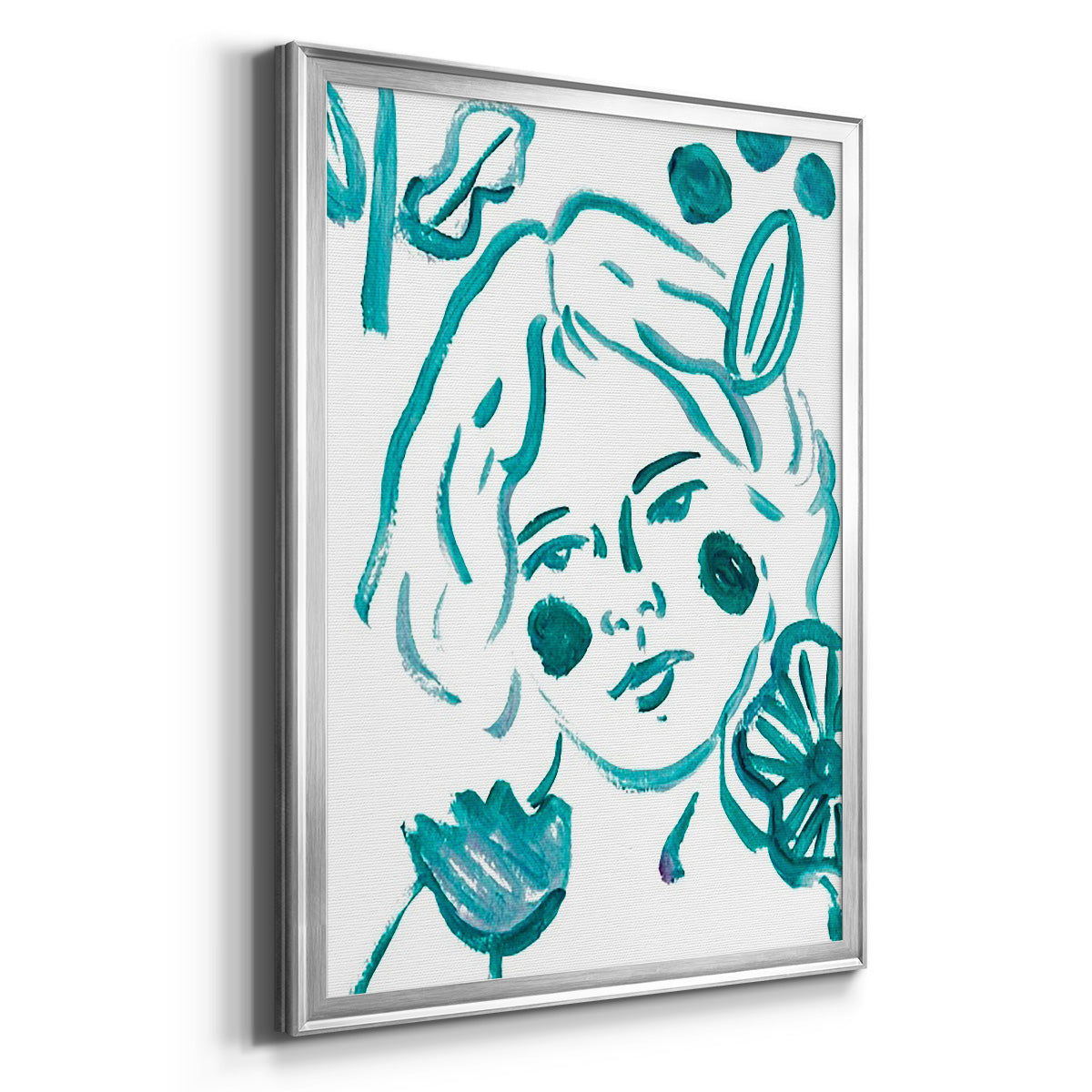 Budding Flower III - Modern Framed Canvas Print