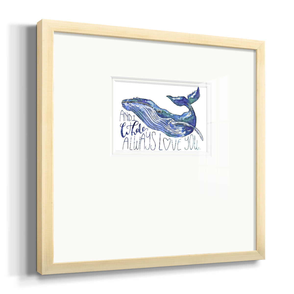 Whale Love I Premium Framed Print Double Matboard