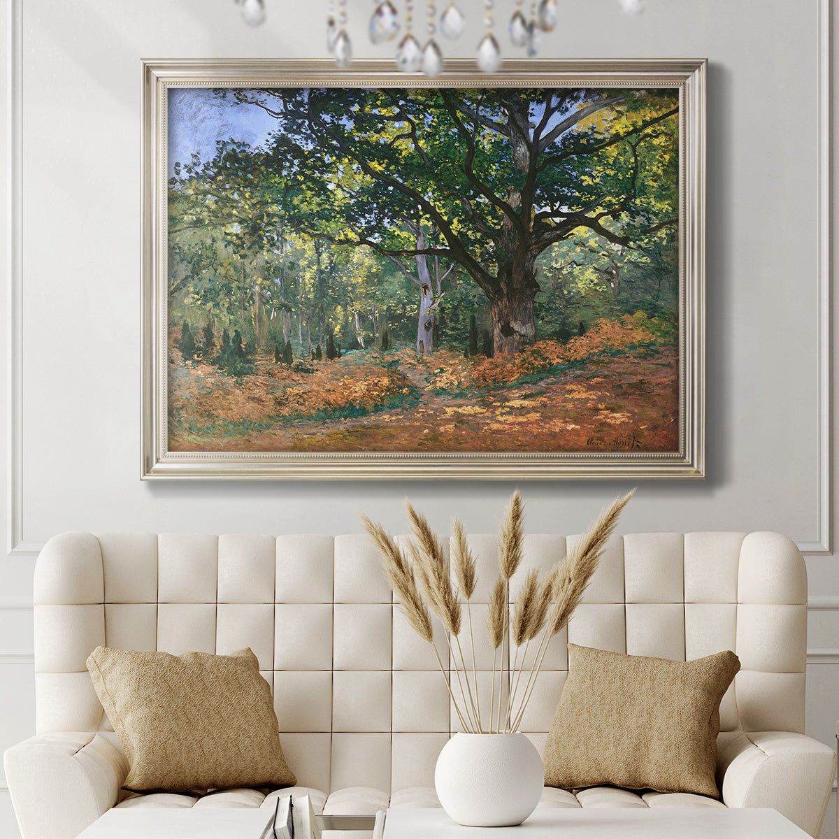 The Bodmer Oak, Fontainebleau Forest - Ornate Framed Canvas Print