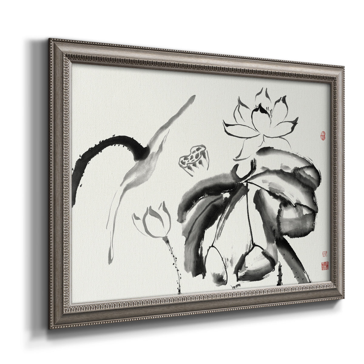 Lotus Study III Premium Framed Canvas- Ready to Hang