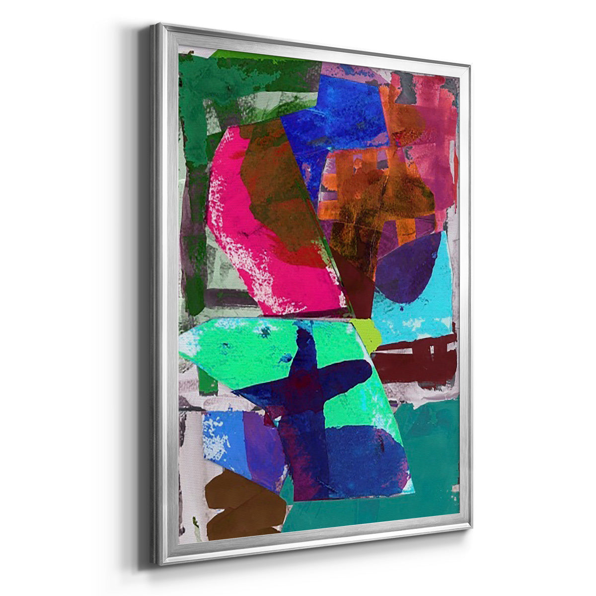 Brights Strokes III - Modern Framed Canvas Print