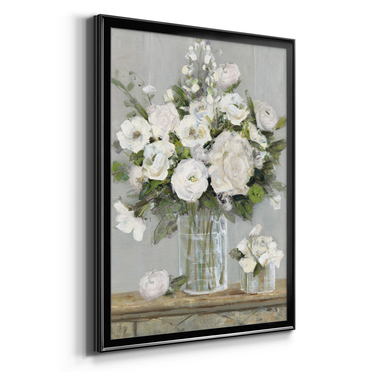 Cottage Whites - Modern Framed Canvas Print