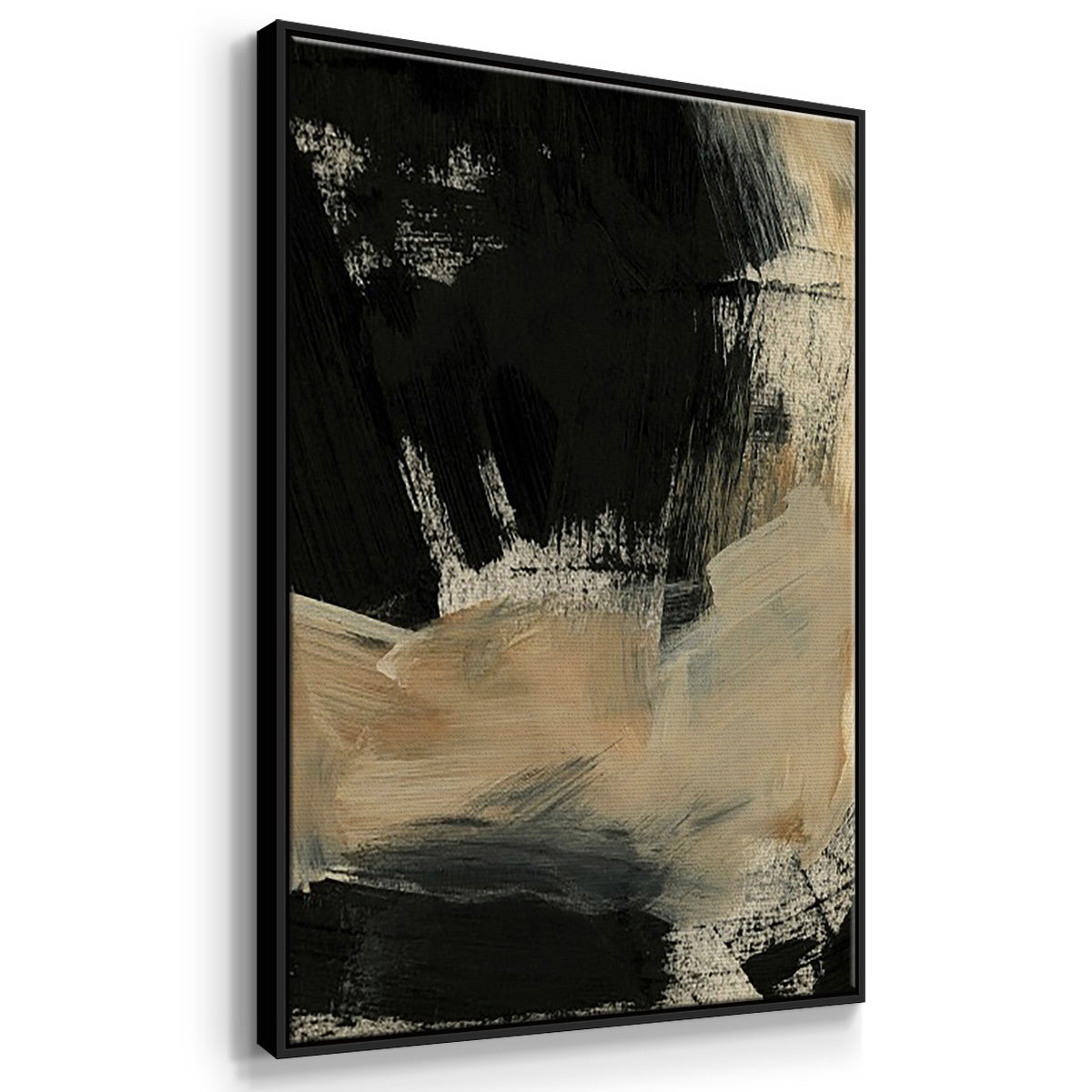 Baked Paintstrokes IV - Framed Premium Gallery Wrapped Canvas L Frame 3 Piece Set - Ready to Hang