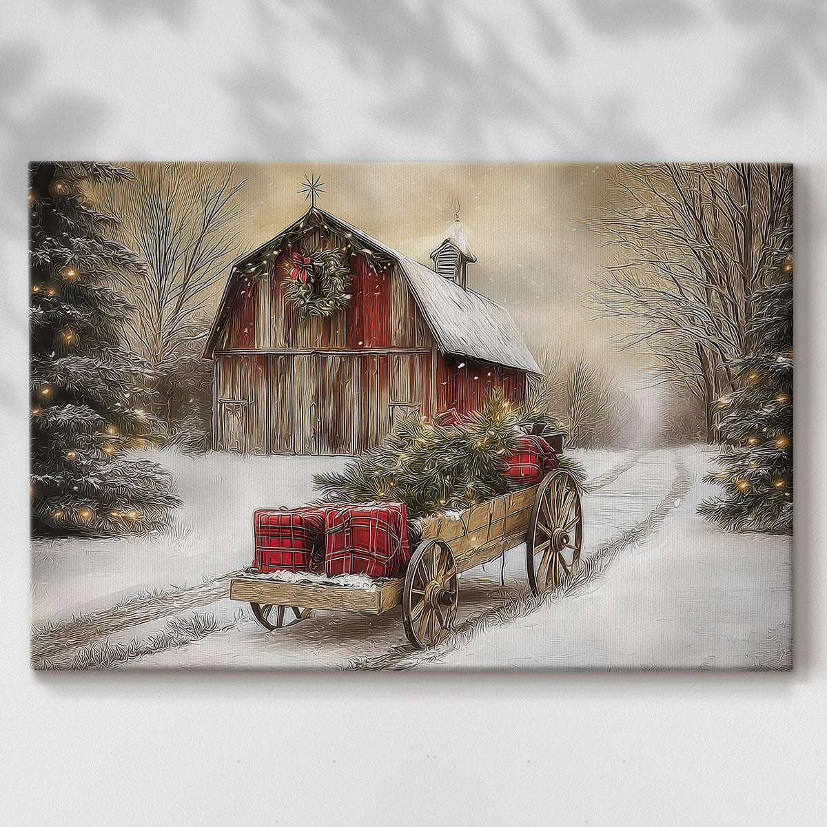 Village of Warm Lantern Promise - Canvas Art Print