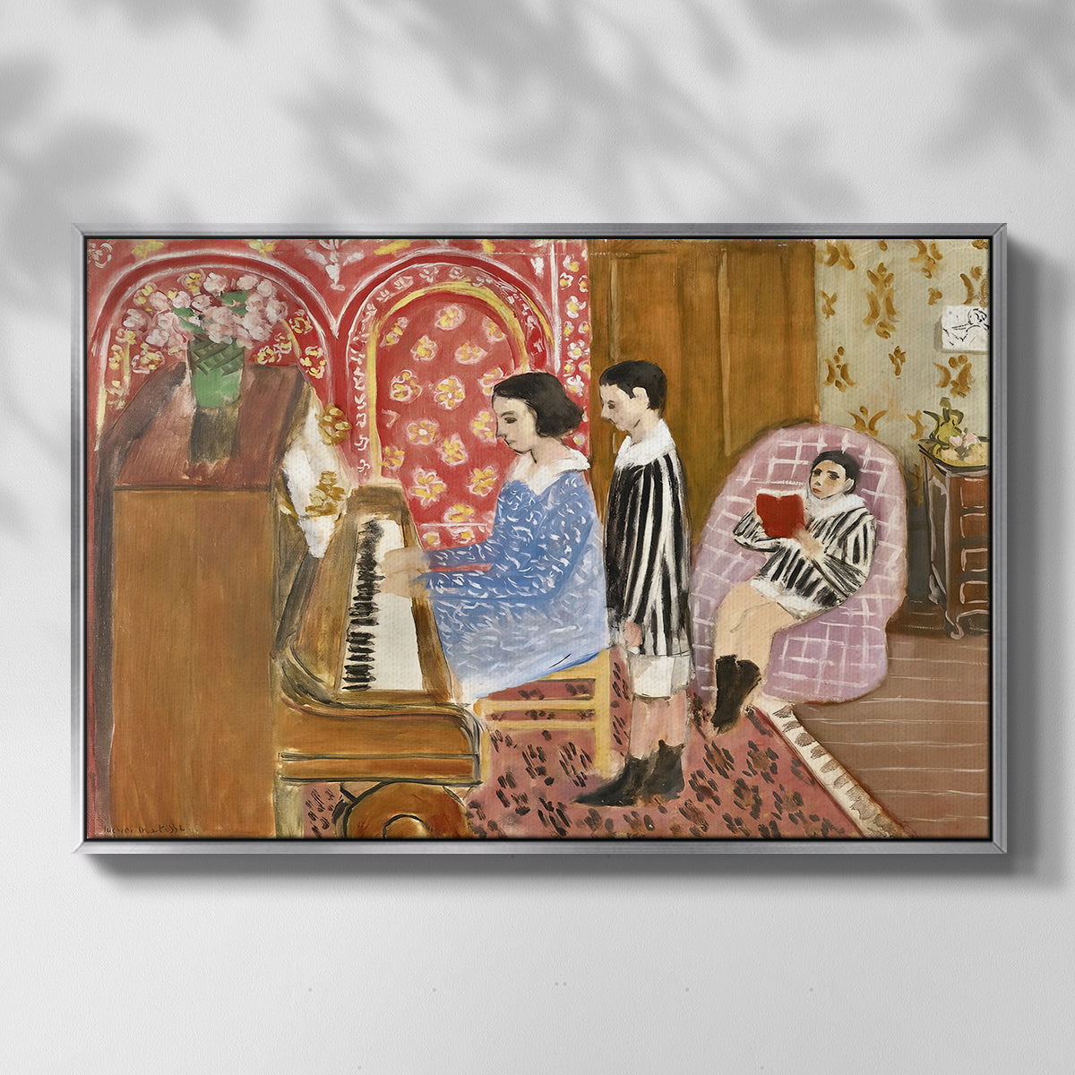 The Piano Lesson, 1923 - Floater Framed Canvas Print