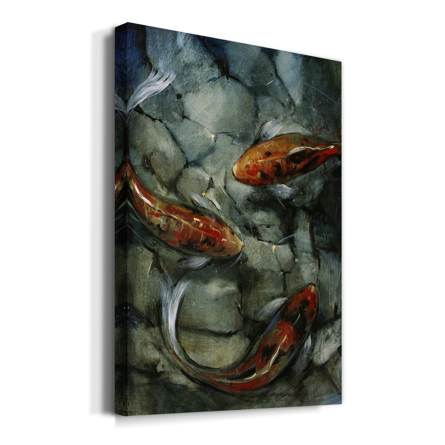 Tres Koi II Premium Gallery Wrapped Canvas - Ready to Hang