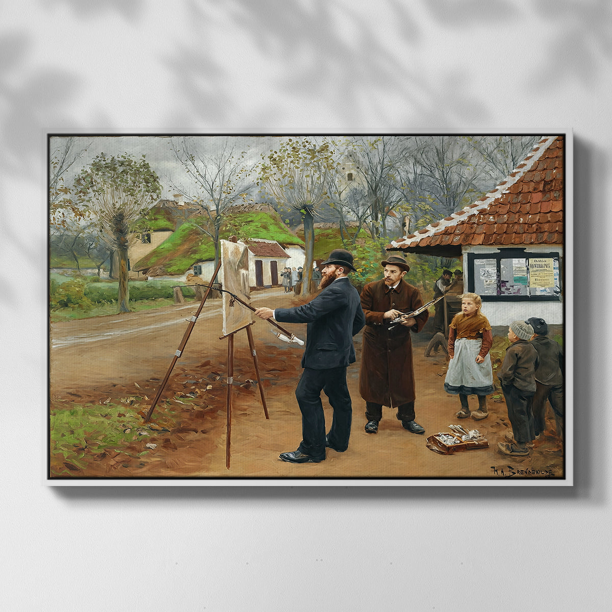 L. A. Ring Painting near Aasum Smithy, 1893 - Floater Framed Canvas Print