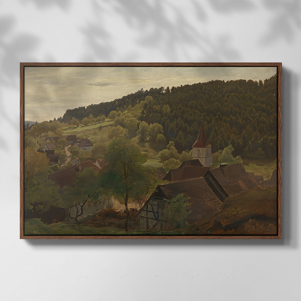 Landscape from Ebersteinburg in Baden, 1876 - Floater Framed Canvas Print