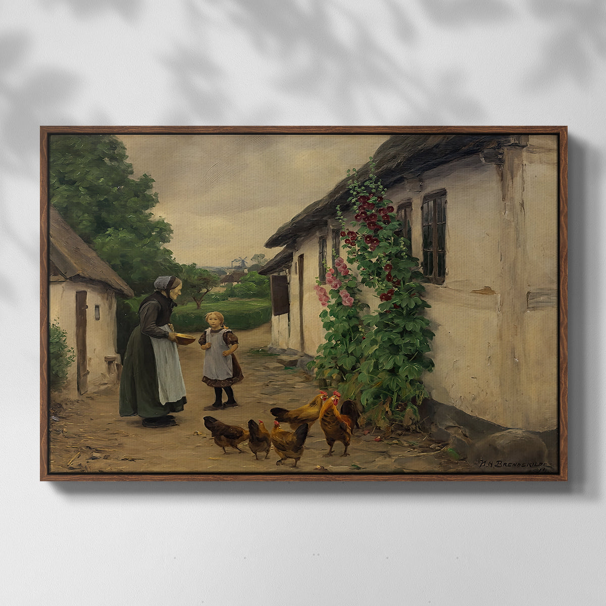 Visit to Grandmother, 1914 - Floater Framed Canvas Print