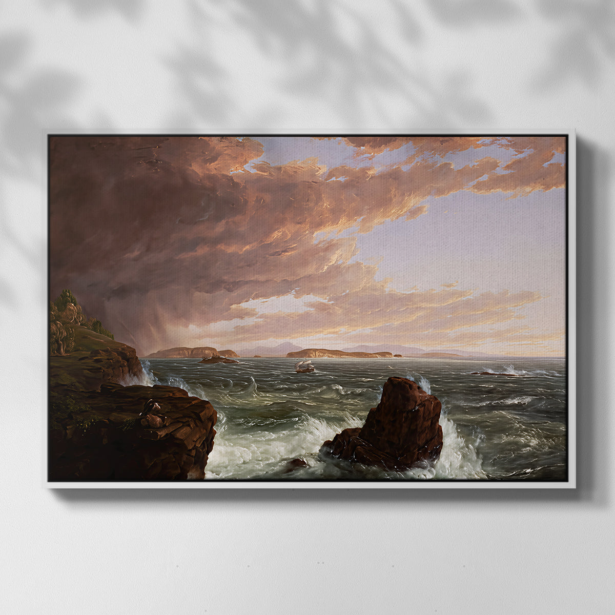 Views Across Frenchman's Bay from Mt. Desert Island, After a Squall, 1845 - Floater Framed Canvas Print