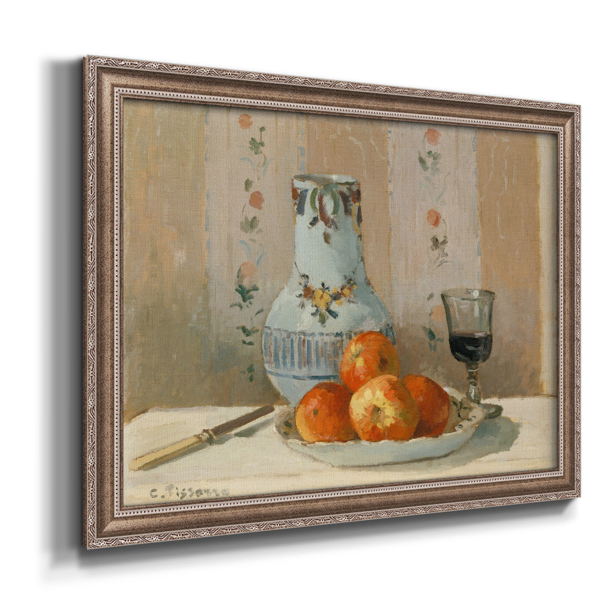 Still Life with Apples and Pitcher Premium Framed Canvas- Ready to Hang