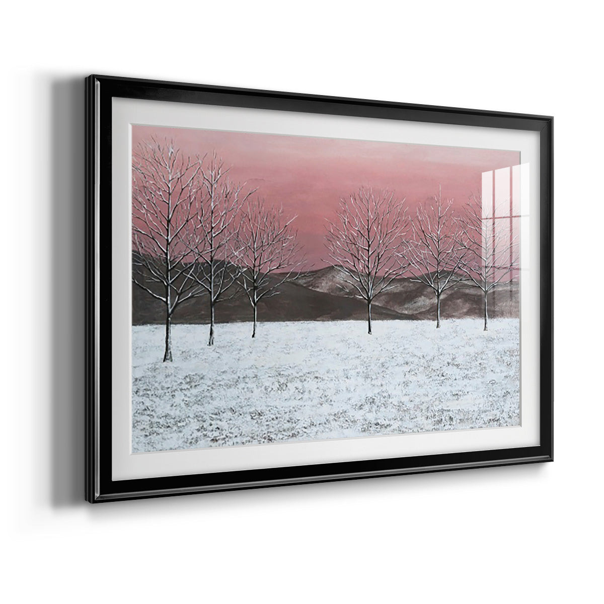 Sunset Snowfall I Premium Framed Print - Ready to Hang