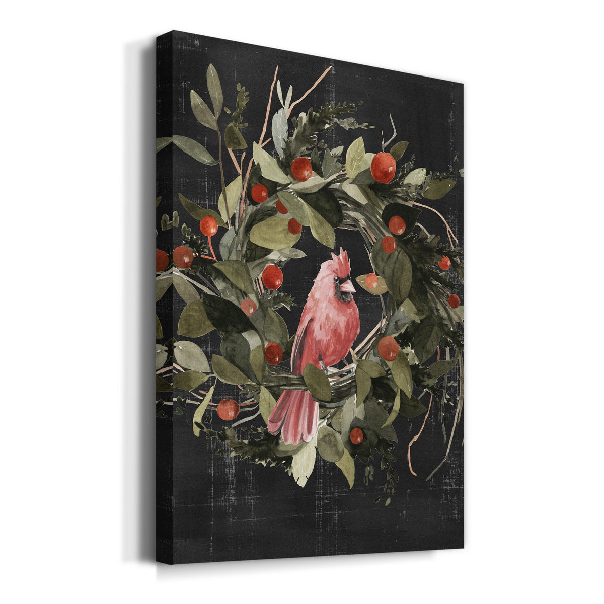 Christmas Cardinal II Premium Gallery Wrapped Canvas - Ready to Hang