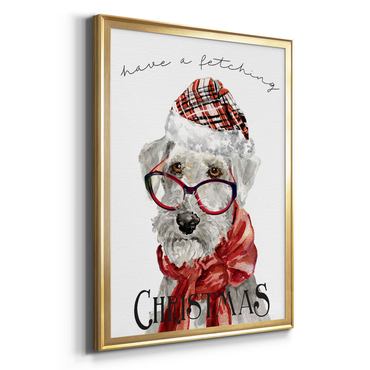 Have a Fetching Christmas - Modern Framed Canvas Print