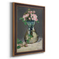 Moss Roses in a Vase - Ornate Framed Canvas Print