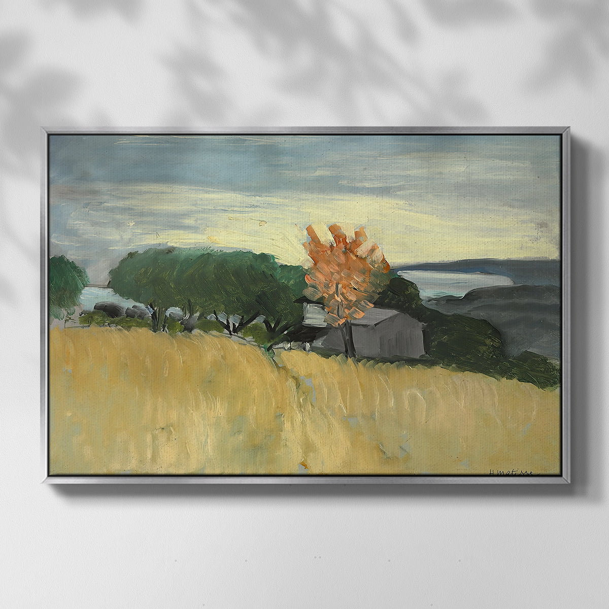 Fields of Wheat in Cagnes, 1918 - Floater Framed Canvas Print