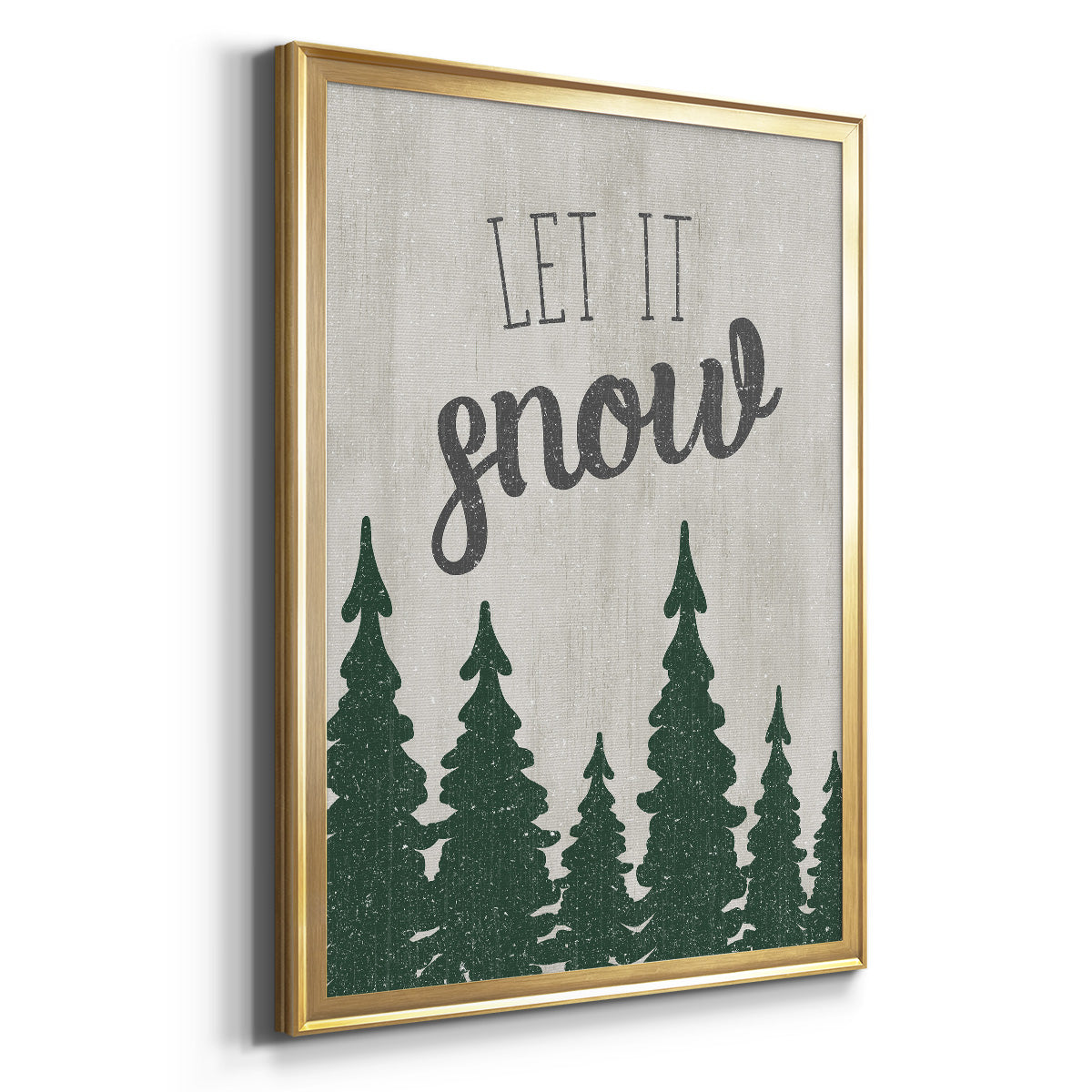 Let It Snow Forest - Modern Framed Canvas Print