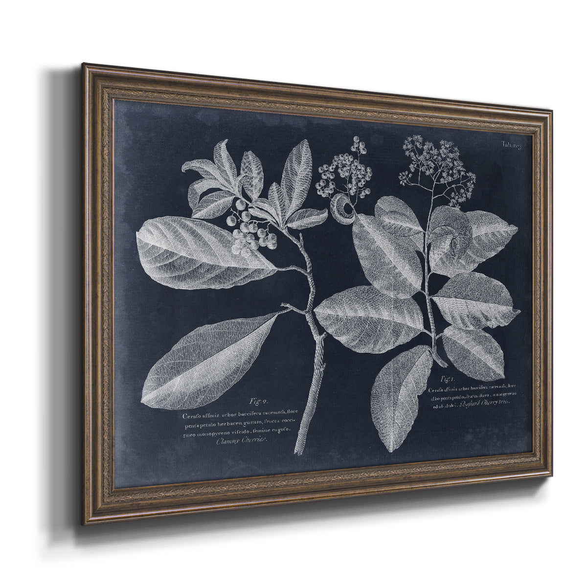 Foliage on Navy IV Premium Framed Canvas- Ready to Hang