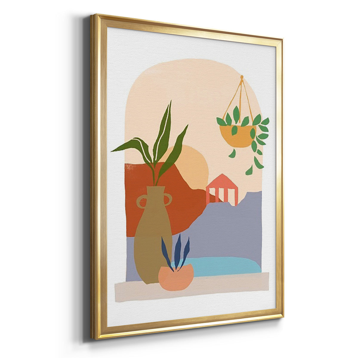Paper Scene II - Modern Framed Canvas Print