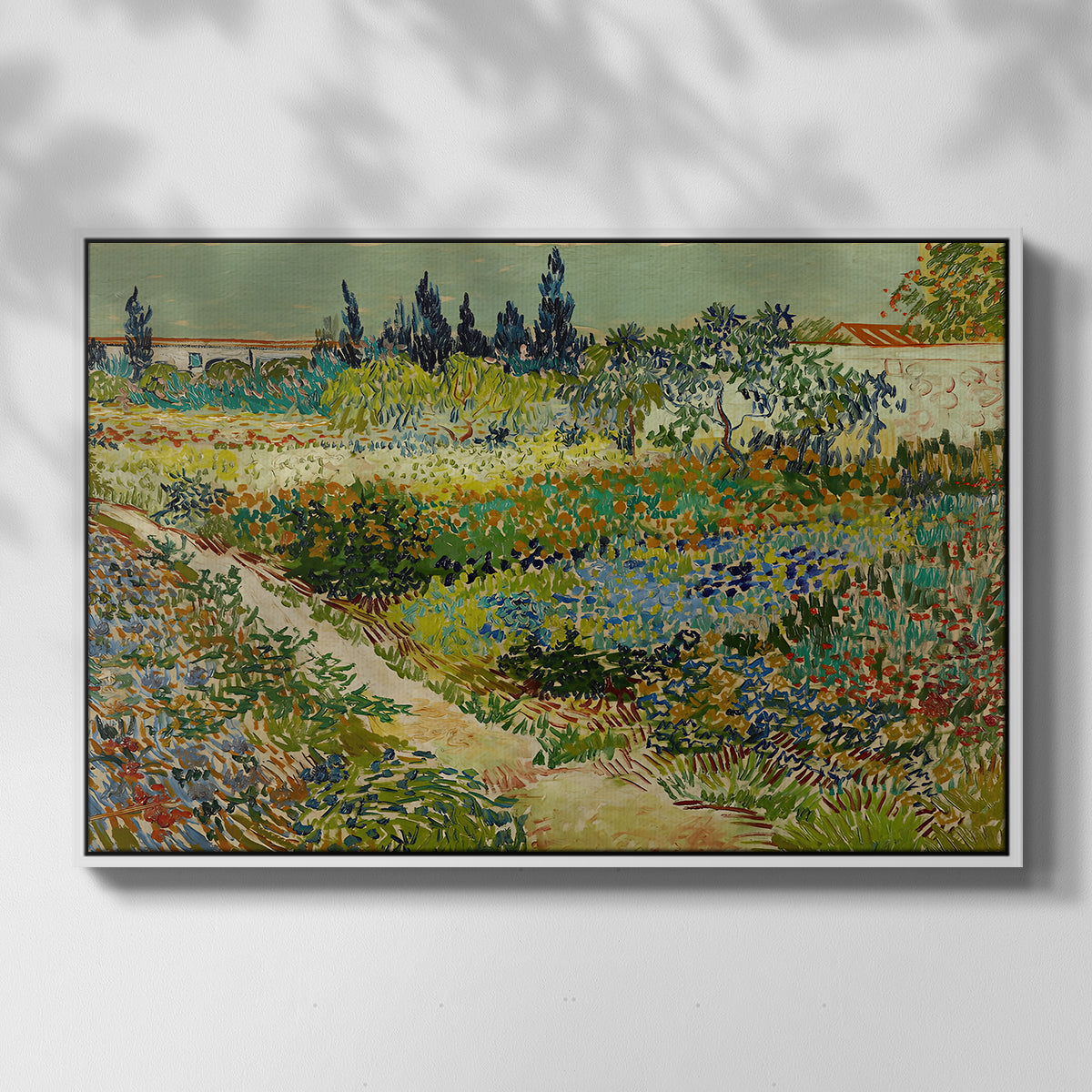 Garden at Arles, 1888 - Floater Framed Canvas Print