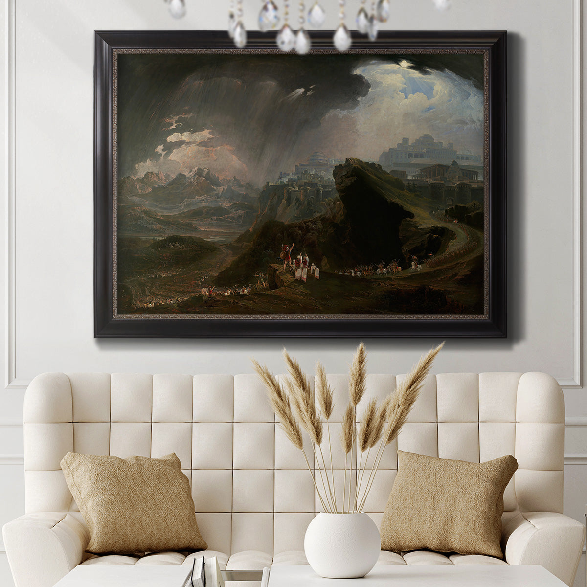 Joshua Commanding the Sun to Stand Still upon Gibeon - Ornate Framed Canvas Print