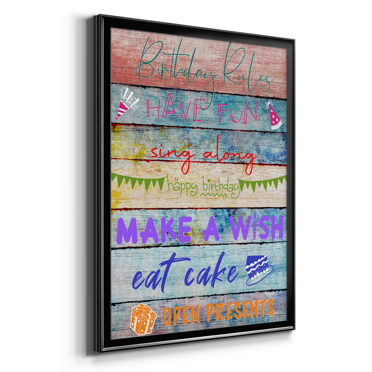 Birthday Rules - Modern Framed Canvas Print