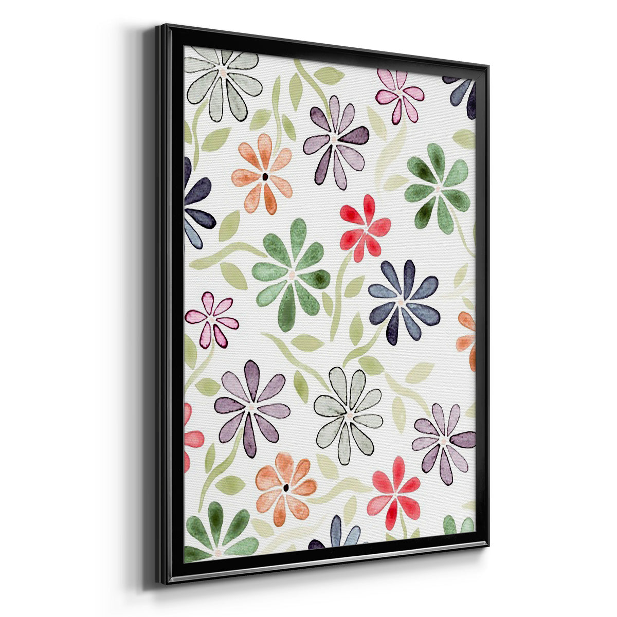 Faded Flowers I - Modern Framed Canvas Print