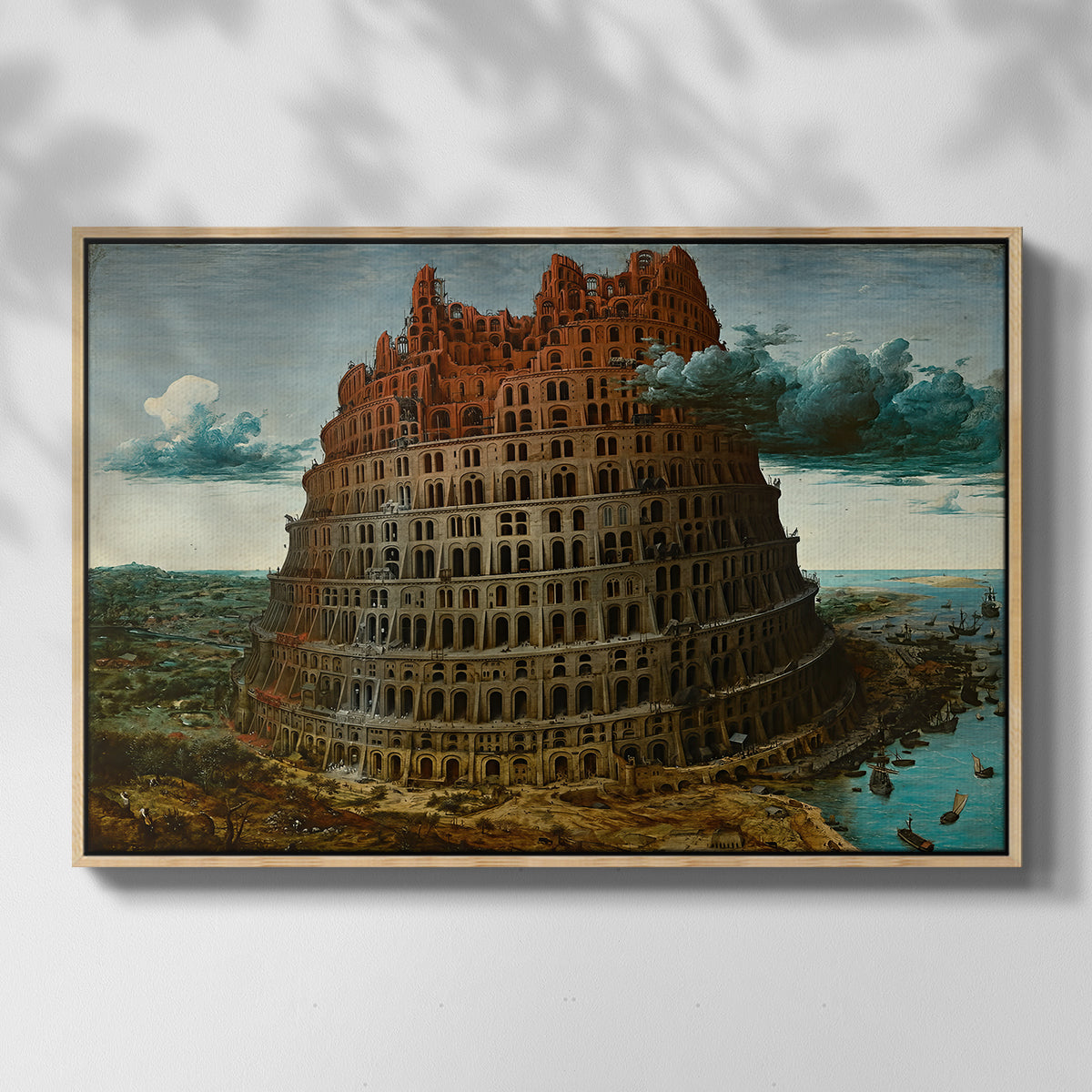 The Tower of Babel, c. 1568 - Floater Framed Canvas Print