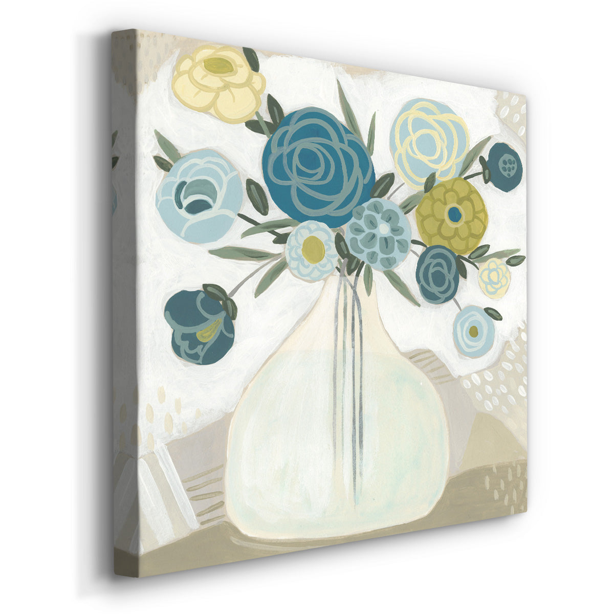 Blue Bohemian Bouquet II-Premium Gallery Wrapped Canvas - Ready to Hang