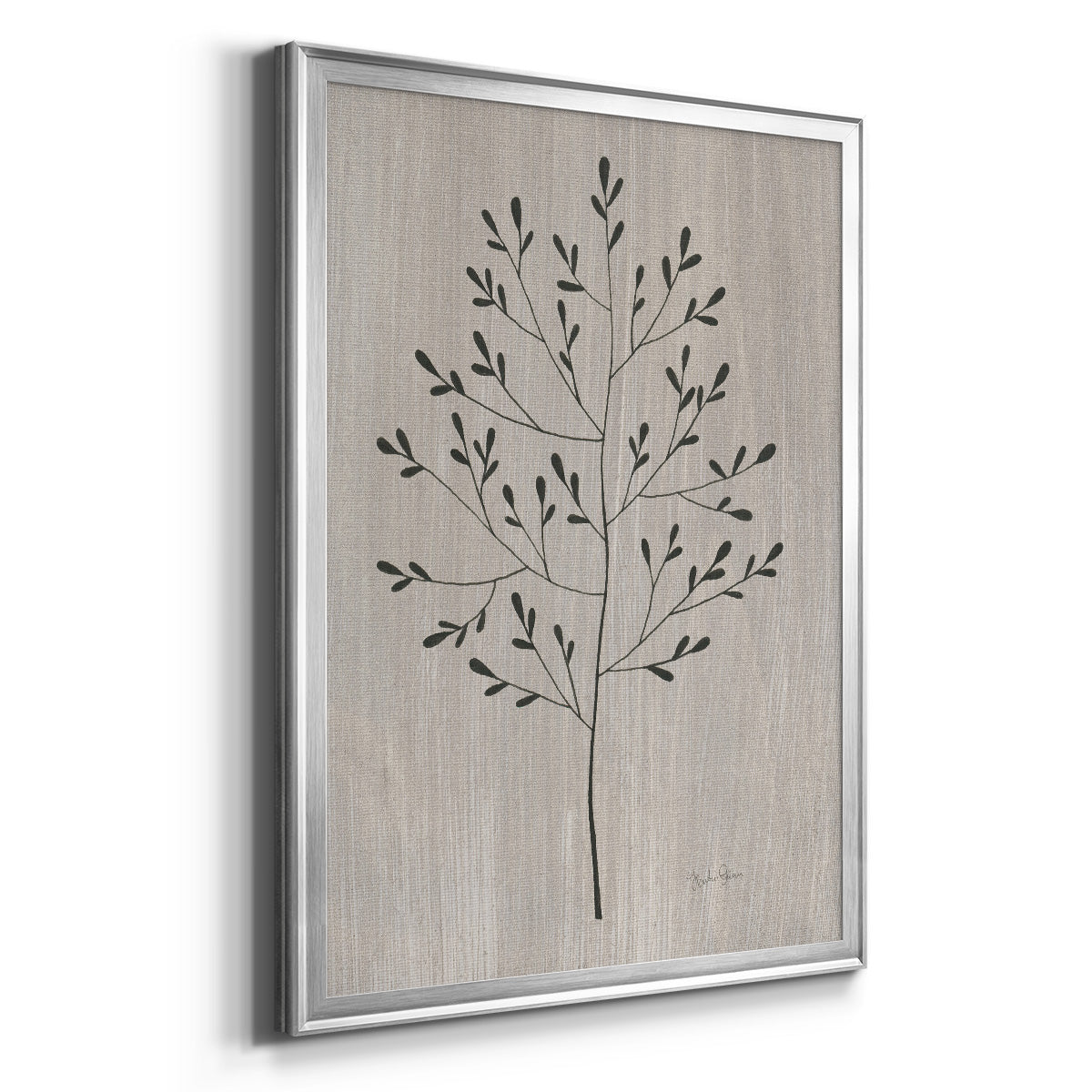Leaves and Wood II - Modern Framed Canvas Print